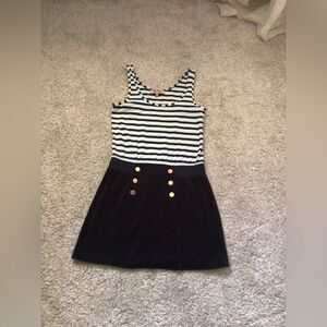 Juicy Couture vintage Y2K 90s striped velvet bottom skirt mini dress, size xs